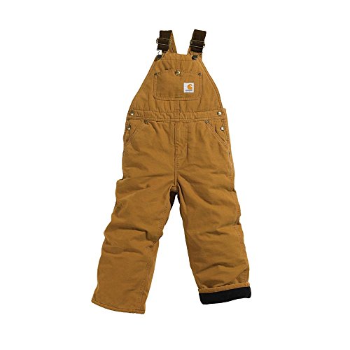 Carhartt Big Boys' Washed Duck Bib Pocket Pant, Carhartt Brown, 8