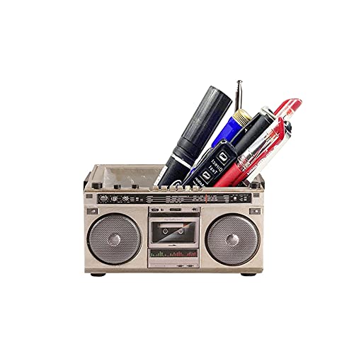 Image of Funny live 4.7 Inches Retro Recorder Shape Desktop Decoration Resin Crafts Ornaments Home Office Personality Multi-purpose Succulent Plant Pot | Pen Holder (Recorder)