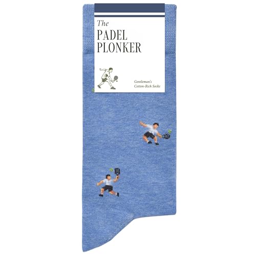 The Padel Plonker Socks – Funny Padel Tennis Socks - Funny Padel Gifts for Men - 1 x Pair, Size 7-12, Blue - Socks Gift for Padel Players, Coaches & Fans - Premium Cotton Blend