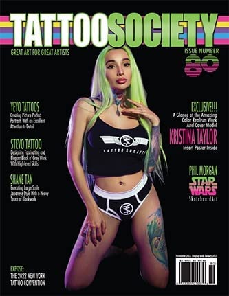 TATTOO SOCIETY Magazine November 2022 KRISTINA TAYLOR Cover with Poster