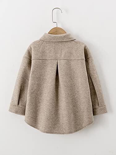Little Girls Coat Baby Fleece Jacket Button Warm Coats Kids Khaki Girls Trench Coats Outwear Wool Jackets Toddler2