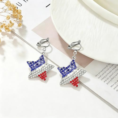 Aretes Clip-on con Bandera Americana para Mujer miniatura 4