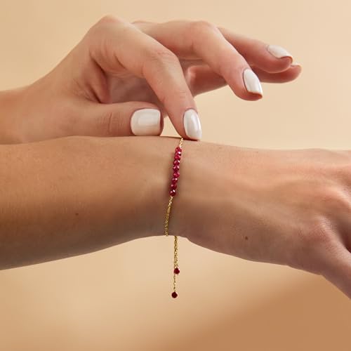 Pure Collection by Ross-Simons 2.70 ct. t.w. Ruby Bead Bolo Bracelet 14kt Yellow Gold4