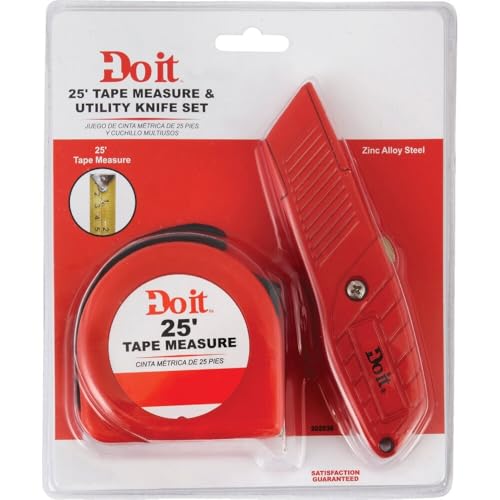 Set de cinta métrica de 25 pies y cuchillo utilitario miniatura 2