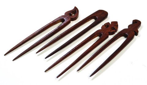 "Cleopatra" Fair Trade Wooden Hair Pins - Set of Four