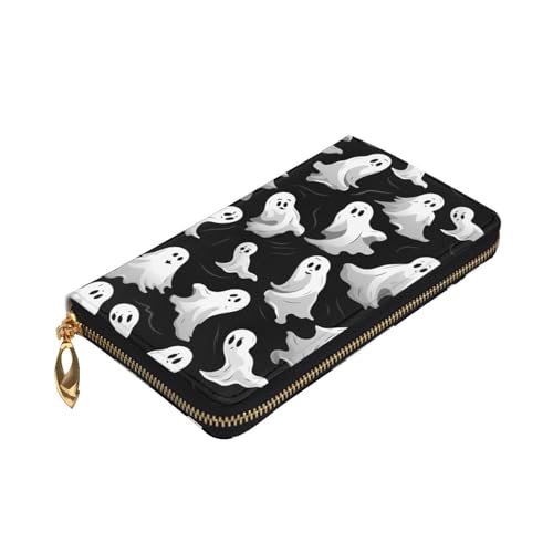 Halloween Goth Wallet for Men Women Long Purse Leather Clutch Large Business Handbag Travel Phone Holder Credit Card Holder Money Case with Zipper Leather Wallets Gift3