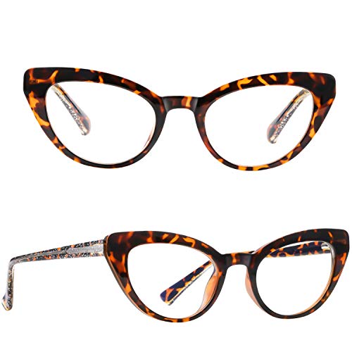 GRFISIA Blue Light Blocking Cat Eye Glasses, Women TR90 Lightweight Design Eyeglasses/Anti Eye