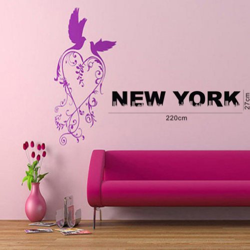 Olivia Diy Image Design Vinyl Removable Wall Decal New York City Skyline Graphic Saying Lettering Decal Quote Sticker Home Decal Mural Art Black #TOP2