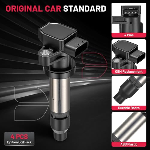 Image of BDFHYK Ignition Coil Packs Compatible with Buick 07-11 Lucerne, Compatible with Cadillac 07-11 DTS, 07-10 STS, 07-09 SRX XLR V8 4.4L 4.6L Coil for UF543 GN10453 COP35 6737301 5C1616 12594176 Set of 4