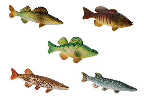 Northern Angler Collection Toy Fish Set | Fish Figurine Toys | Fish Toys for Kids Educational Toy | Toy Bass | Toy Northern Pike |Toy Walleye | Toy Musky | Replica Fish by Toy Fish Factory