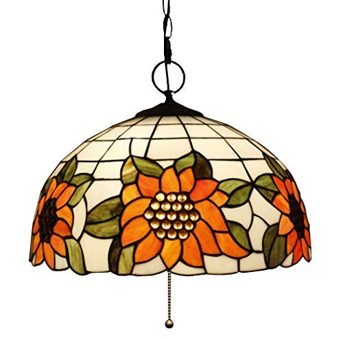 Lustre pastoral en vitrail 16 pouces pour illuminer vos dîners au-dessus du bar de cuisine