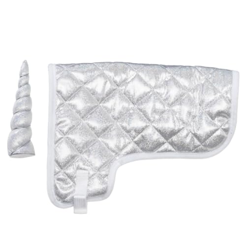 Panduro Hobby Horse | Einhorn Outfit Kit | Glitter Thema mit Einhorn Horn | Zubehör für Steckenpferde | Silber