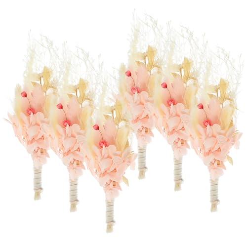 Ramo pequeño de flores secas rosas para decoración