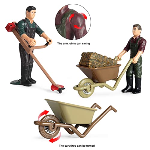 HUSHUI Tiere Spiele Spielzeug Kinder,Farmfutter Lebensmittelzubehör Set Bauernhof Werkzeuge Miniaturfiguren Simulation Szene Bauernhof Modell Mini Pädagogisches Spielset – Bild 6
