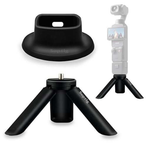 Suptig Stativhalterung Silikon rutschfeste Desktop-Halterung für DJI Osmo Pocket 3 Osmo Pocket 3 Zubehör (schwarz)