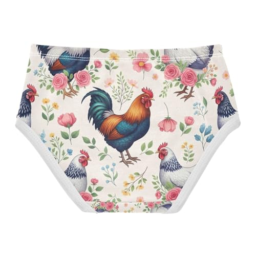 Colorful Chickens Hens Toddler Underwear Girls, Girls Underwear Cotton, 2T–8 Years2