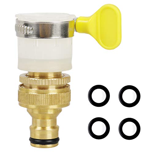 Onarway Wasserhahn-Anschluss, 1/2 und 3/4 Zoll, 2-in-1 Universal-Wasserhahn-Adapter, oberer max. Durchmesser 21 mm, schneller Anschluss an den Schlauch Cover