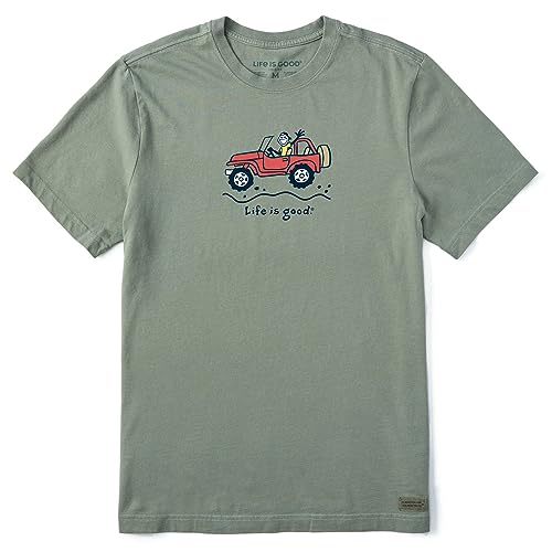 Life is Good Men's Crusher T, Short Sleeve Cotton Crew Neck Graphic Tee Shirt, Off-Road Jake