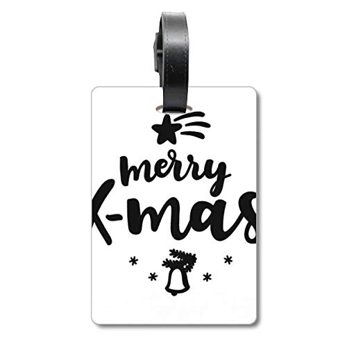 Étiquette de valise Noël Merry X-Mas en PVC pour bagage voyage