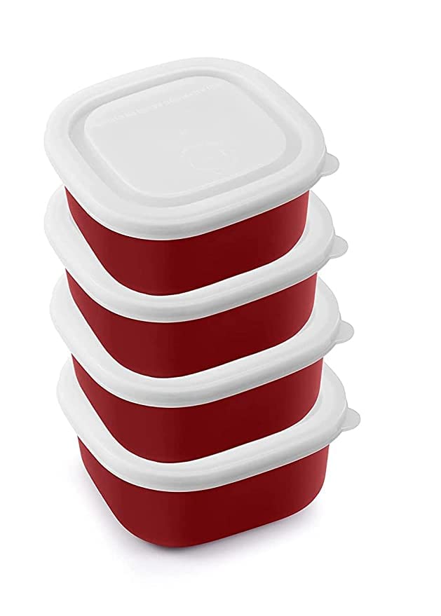 Stupefying Square Stainless Steel Microwave Safe 4 Container Each 400