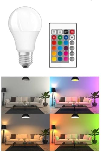 Led Ampul, Renk Değiştiren Dimmerli 9W RGB Uzaktan Kumandalı Renkli Ampül, RGB-Ampul