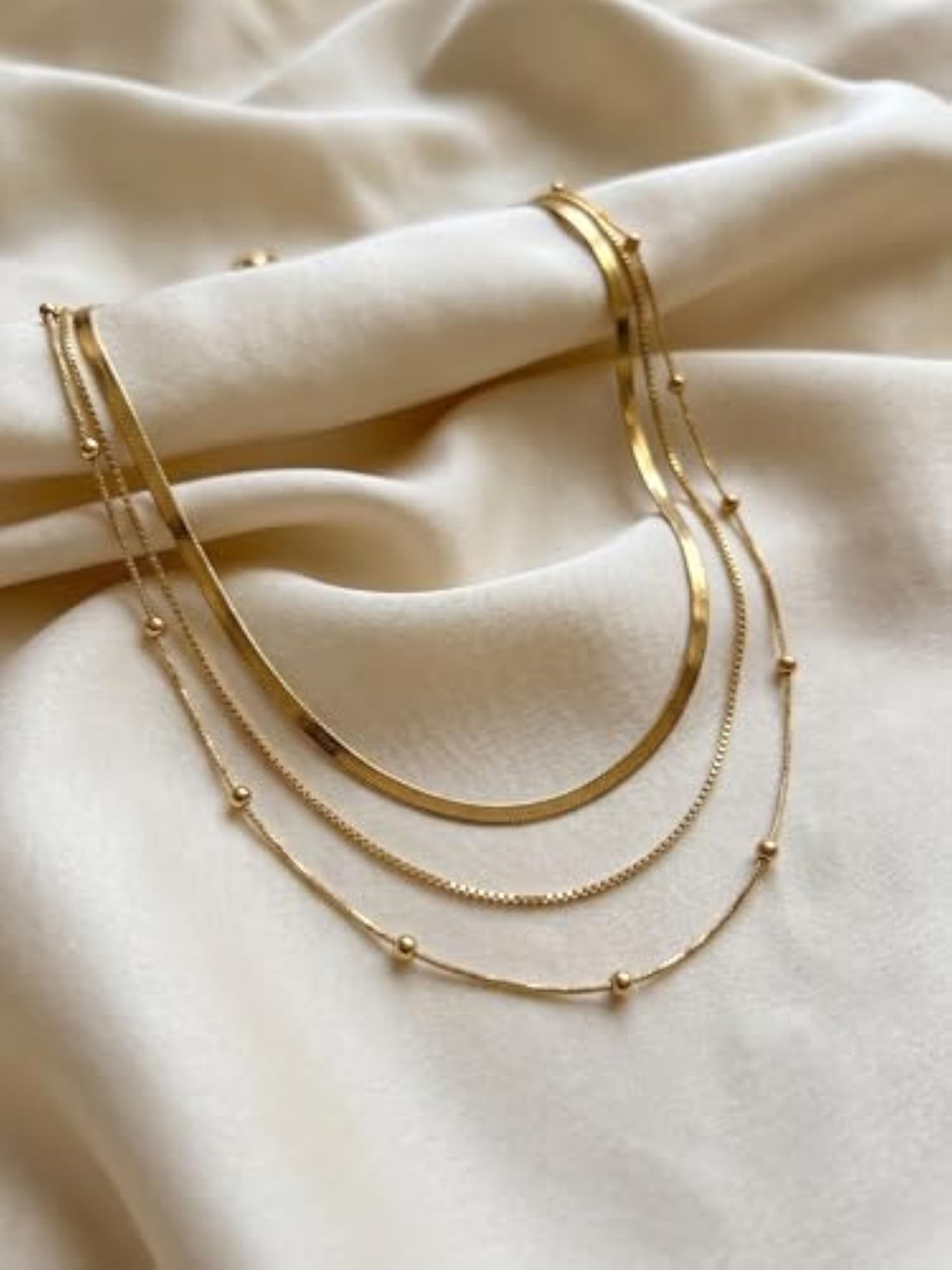 Anti Tarnish Gold Plated Layered Necklace for Women