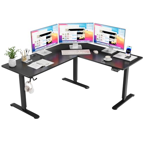 Furmax L-Shaped Electric Standing Desk with 2 Heights