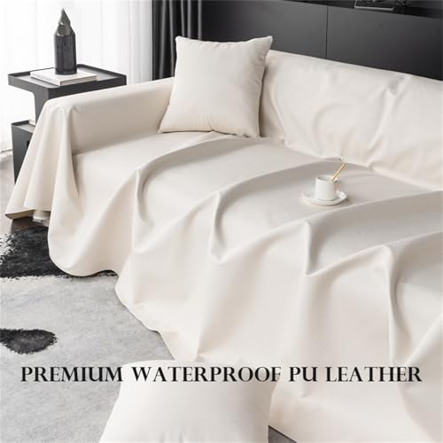 Housse de canapé 2 places imperméable en simili cuir durable et élégant - 4