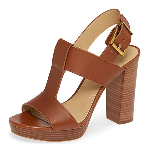 YDN Women T-Strap Stacked Chunky High Heel Ankle Strap Platform Sandals Open Toe Slingback Buckled Dress Summer Office Party Shoes