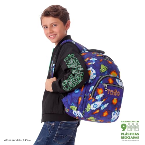Mochila Escolar TOTTO Gommas de 15L con Compartimento para PC de 14 Pulgadas 2