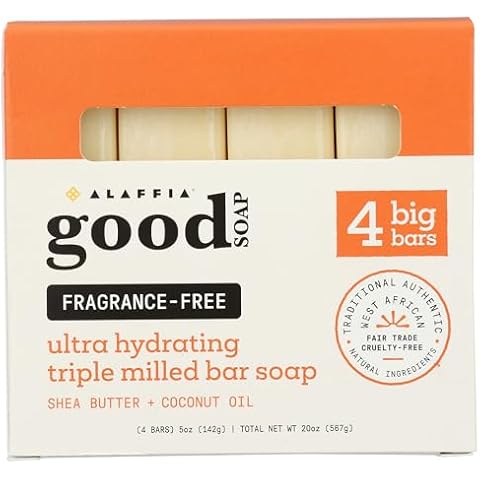 ALAFFIA Fragrance Free Good Soap Value Pack 4 Count, 20 OZ Cover