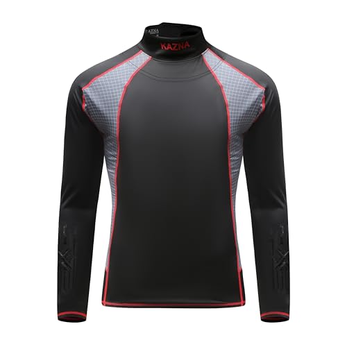 Hockey Shirt with Neck Guard for Adult and Kids,Long Sleeves Compression Shirt with Integrated Neck Guard