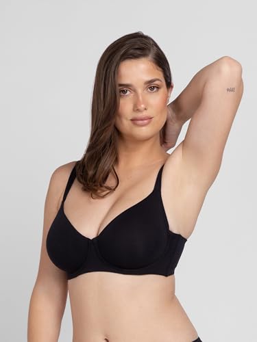 Soutien-gorge femme à bonnets pleins anti-marques sous les t-shirts en microfibre noire