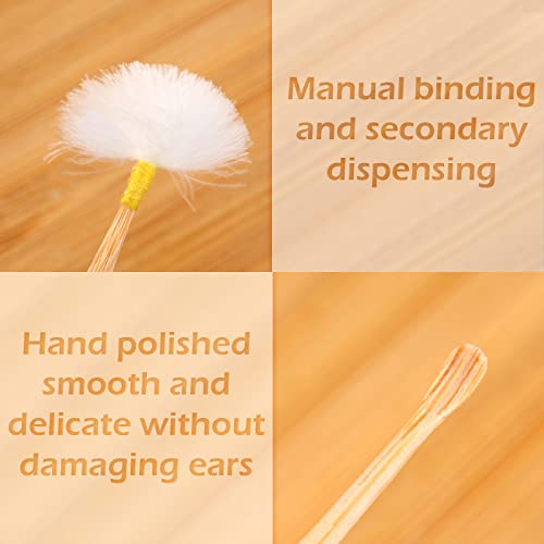 8 Pcs Bamboo Ear Picker Ear Cleaning Spoon Cute Doll Goose Feather Wood Pick Chinese Scraper Wax Removers Cleaning Tool for Adult (Cute Style,105mm, 135mm) - Image 4