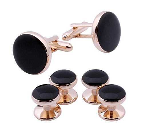Classy Black. Onyx. Rose. Tuxedo Cufflinks and Studs Set. Cufflinks and Studs. Shirt Studs. deePerfetto