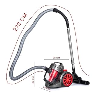 LEHMANN Zyklon Staubsauger beutellos | Bodenstaubsauger mit Zyklontechnologie | Zylinder-Staubsauger mit Düsensatz | Hochleistungskraft 4000 Watt, HEPA-Filter, 1,8 L