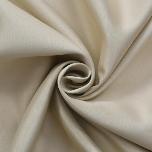 Image of KALIYO Beige Blackout Pinch Pleat Curtains for Living Room & Bedroom | Room Darkening Curtains | Pinch Pleat Header| Noise Reducing | 7 Ft | Pack of 1