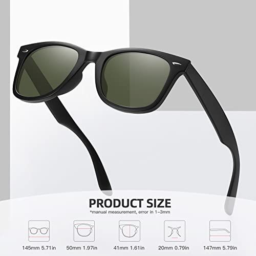 Image of MEETSUN Polarized Sunglasses for Women Men Classic Retro Square Frame Driving Sun Glasses UV Protection