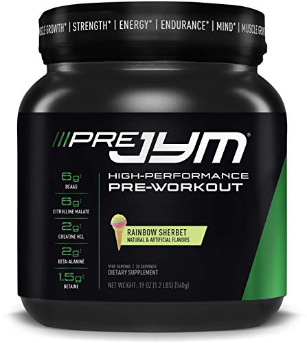 JYM Supplement Science Pre Jym Rainbow Sherbet, Black, 20 Count, PRE20PS300