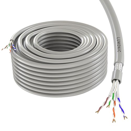 Lumonic LAN Netzwerkkabel 50m | LAN Kabel CAT6 S/FTP | Patchkabel Flexibel 4X 2X AWG26/7 (verseilt) | 250MHz 10 Gbit/s Ethernet