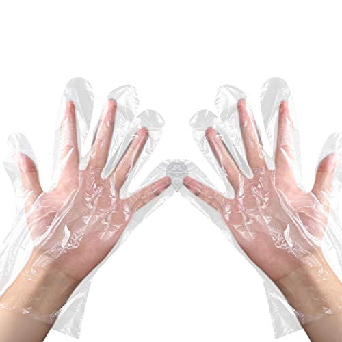 Disposable Clear Plastic Gloves, 500 Pcs Disposable Food Prep Gloves for Cooking Cleaning Safety Food Handling, Powder and Latex Free