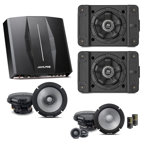 Alpine PXE-C80-88 OPTIM8 8-Channel Hi-Res Digital Sound Processor Amplifier w/ (2) SS-SB12 Subwoofer, R2-S65C & R2-S65 Bundle
