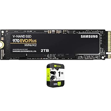 Samsung Pacote MZ-V7S2T0B/AM 970 EVO Plus NVMe M.2 SSD 2TB com pacote de proteção aprimorada CPS de 1 ano