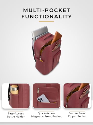 Image of EUME Nexa Backpack Bag For Man | 2 Large Compartment office Laptop Backpack | Fits Up to 15.6 inch Laptop | Vegan Leather | Travel Bag | Laptop Backpack For Men and Women