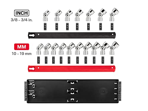 Image of TEKTON 3 /8 Inch Drive Universal Joint Socket Set, 17-Piece | SHD91217