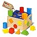 Goki Wooden Shape Sorting Cube for Toddlers 1-3 I 12 Shape Sorter Blocks, Montessori Learning Toy, Color Sorting & Fine Motor Skills Activity Cube