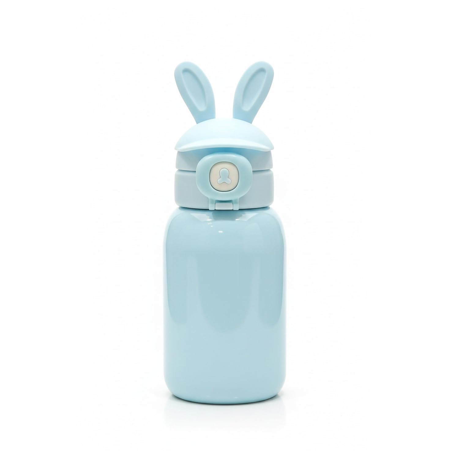 EUODOO Kids Sippy Cup with Bunny Ears Lid Green Leak-Proof Water Bottle for Toddlers and Children Stainless Steeel (Rabbit Blue, Blue)