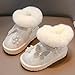 Girls Cute Fuzzy Sparkly Princess Boots Winter Warm Thick Snow Shoes Fashion Shaggy Plush Ankle Boots