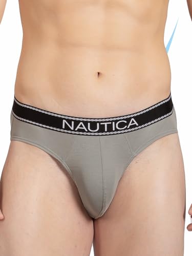 Image of Nautica Men's Cotton Blend Classic Solid Briefs