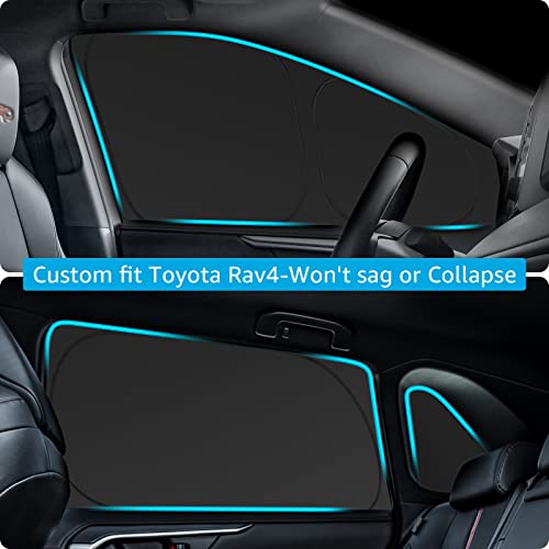 Image of Proadsy 2025 Upgrade Window Shades for Rav4 2019-2024 2025 Side Windows Rear Windshield Triangular Window Sunshade for Baby /Camping Sun UV Rays and Privacy Protection Set of 7